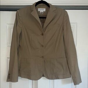 Calvin Klein Tan Blazer Structured Jacket